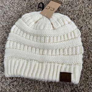 C.C Knit Cream Knit Beanie Women’s One Size
